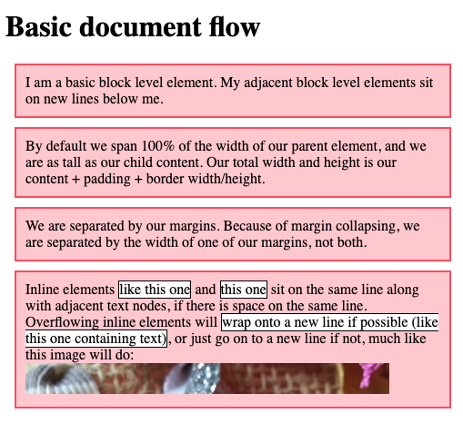 example of block and inline