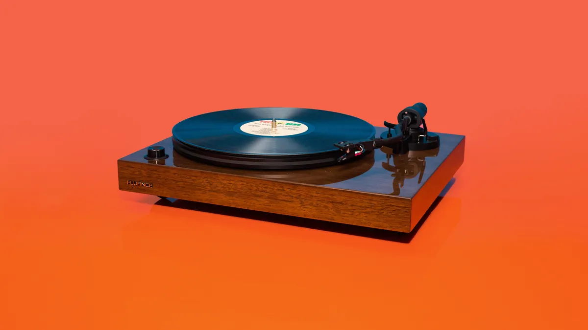 turntable with vinyl record